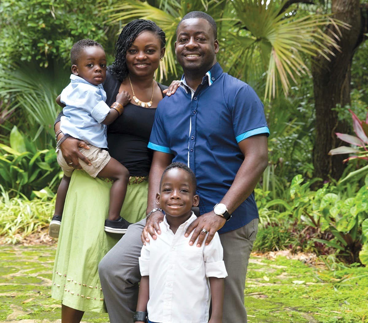 Eunice Odartey-Williams, Integrated Student Services Counselor, Edmund Odartey-Williams, Senior Director of Alumni Relations, and family in Daytona Beach